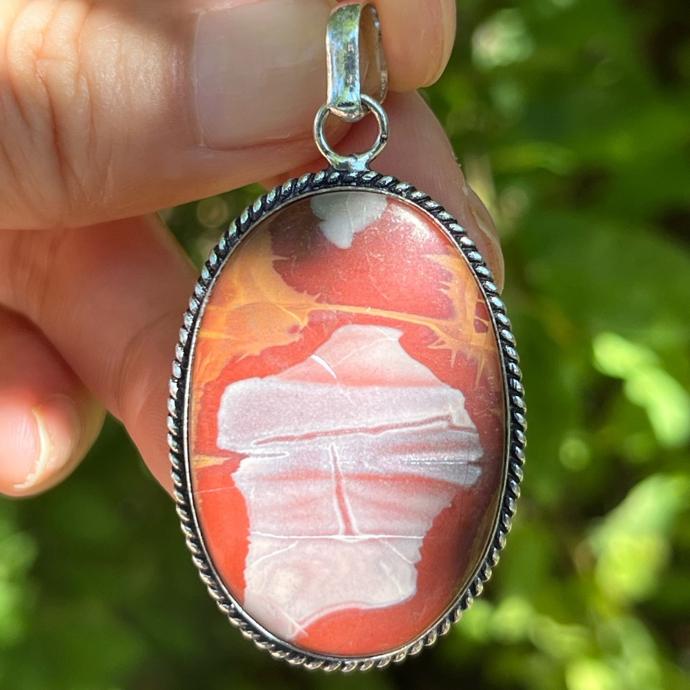 925 silver plated Noreena jasper pendant